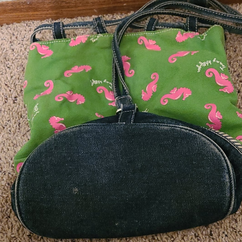 Green and pink tommy hilfinger seahorse bucket bag - Picture 2 of 6